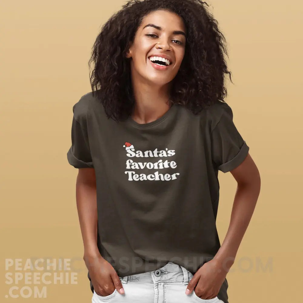 Santa’s Favorite Teacher Comfort Colors Tee - T-Shirt peachiespeechie.com