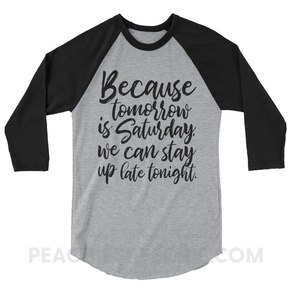 Saturday Baseball Tee - Heather Grey/Black / XS T-Shirts & Tops peachiespeechie.com