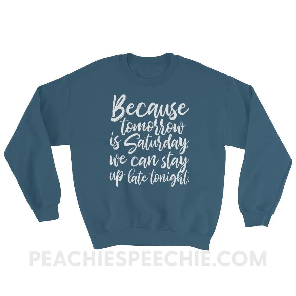 Saturday Classic Sweatshirt - Indigo Blue / S - Hoodies & Sweatshirts peachiespeechie.com