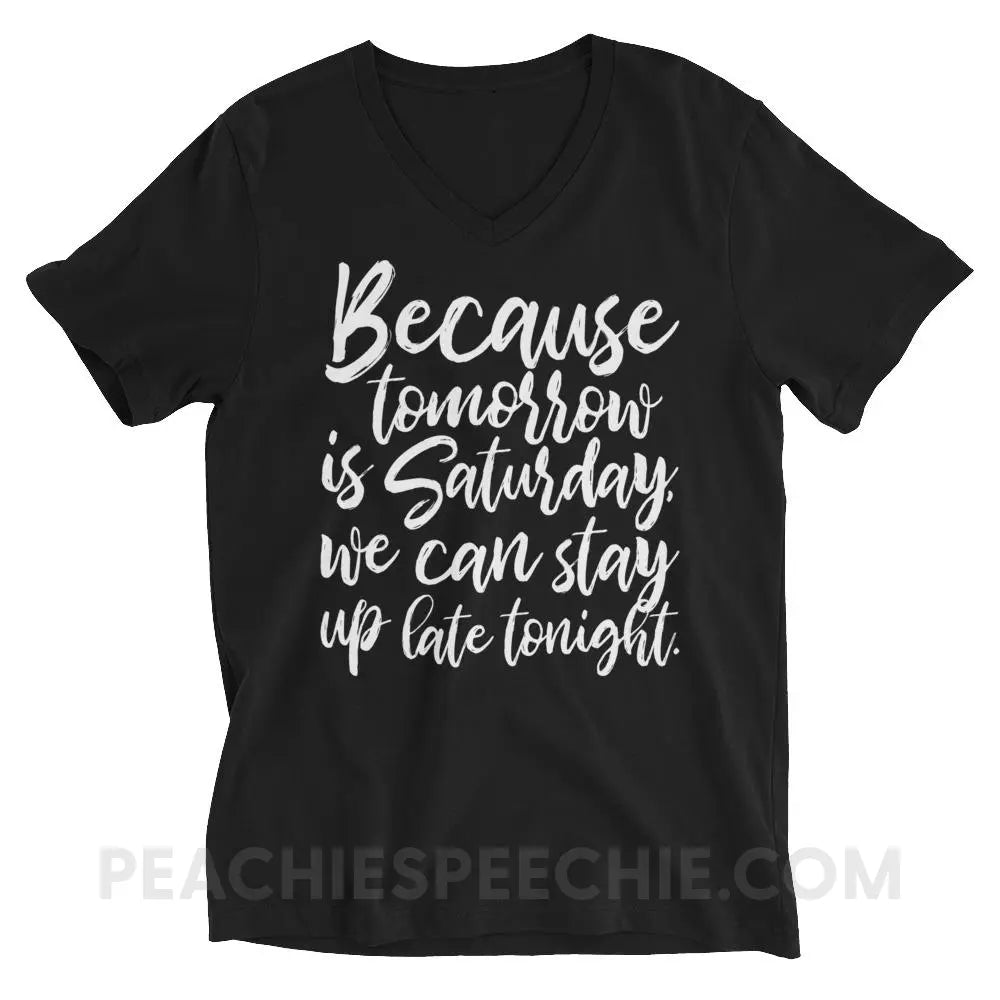 Saturday Soft V-Neck - S - T-Shirts & Tops peachiespeechie.com