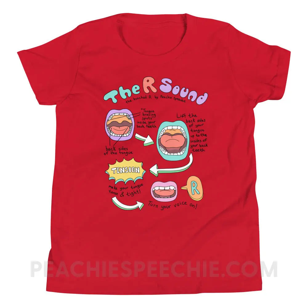 How To Say The Bunched R Sound Premium Youth Tee - Red / S - peachiespeechie.com