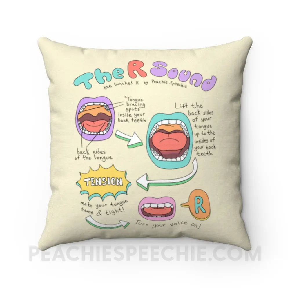 How to Say the Bunched & Retroflex R Sound Throw Pillow - Home Decor peachiespeechie.com