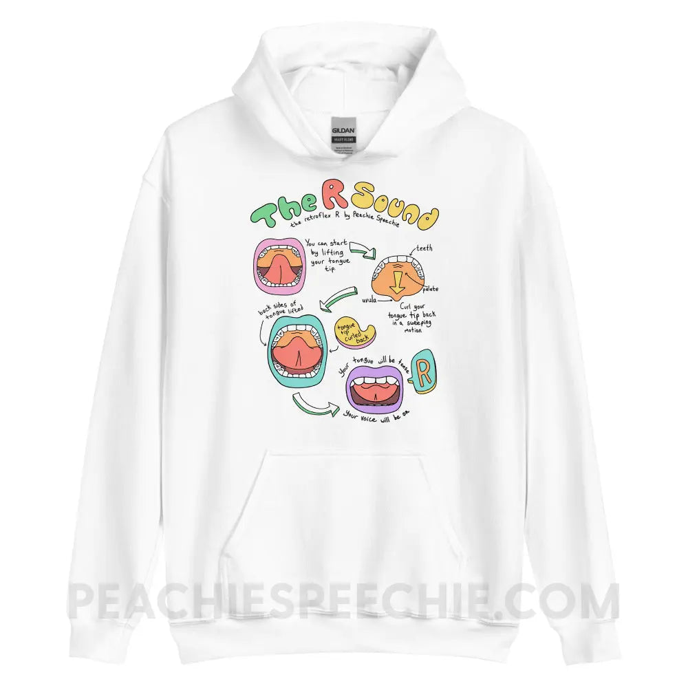 How To Say The Retroflex R Sound Classic Hoodie - White / S - peachiespeechie.com