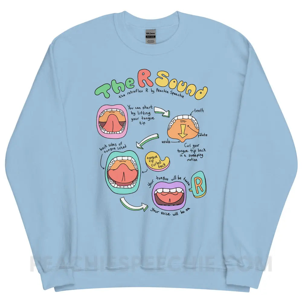 How To Say The Retroflex R Sound Classic Sweatshirt - Light Blue / S - peachiespeechie.com
