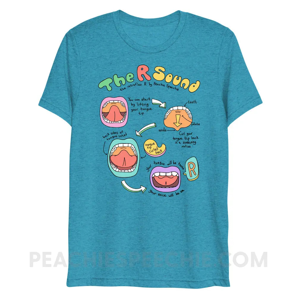 How To Say The Retroflex R Sound Tri-Blend Tee - Aqua Triblend / XS - peachiespeechie.com