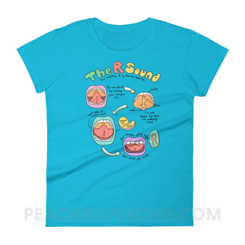 How To Say The Retroflex R Sound Women’s Trendy Tee - Caribbean Blue / S - peachiespeechie.com