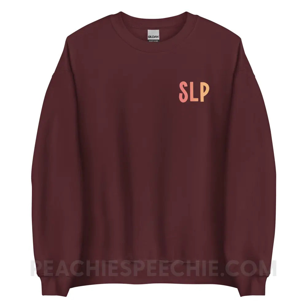 I am a… School Based SLP Classic Sweatshirt - Maroon / S - peachiespeechie.com