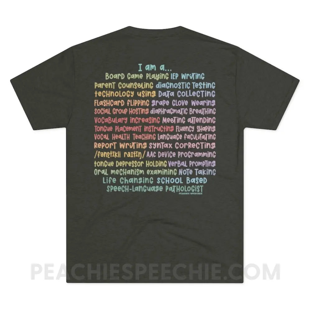 I am a… School Based SLP Vintage Tri-Blend - Macchiato / S - T-Shirt peachiespeechie.com
