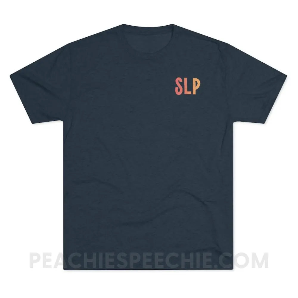 I am a… School Based SLP Vintage Tri-Blend - Navy / S - T-Shirt peachiespeechie.com