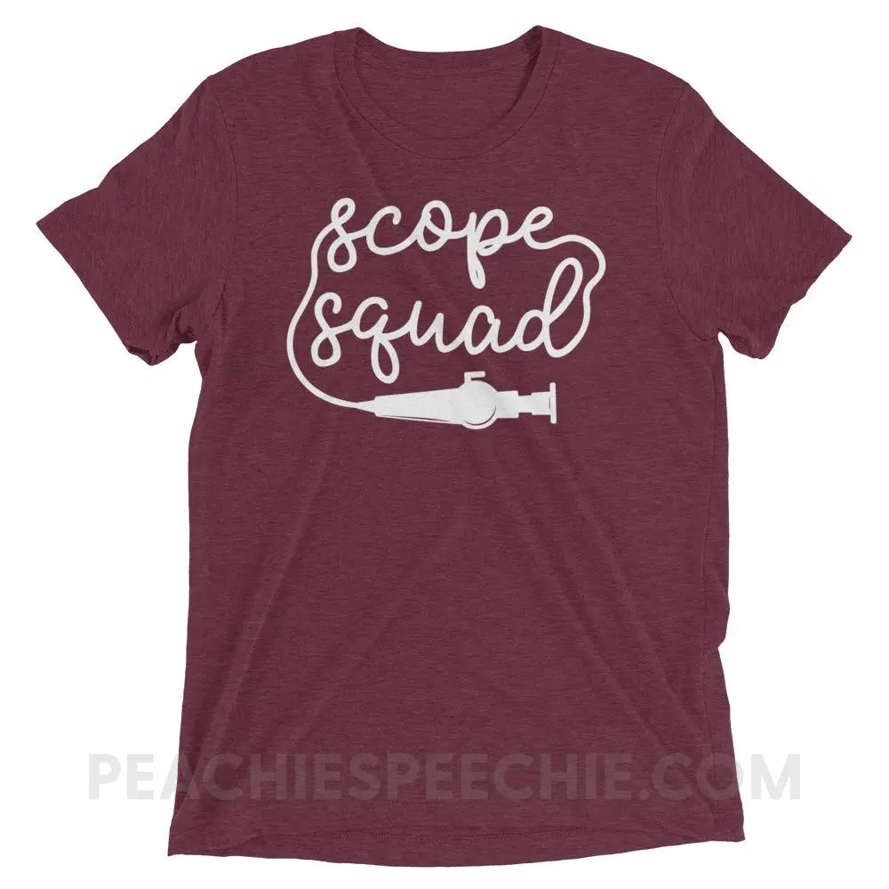Scope Squad Tri-Blend Tee - Maroon Triblend / XS - T-Shirts & Tops peachiespeechie.com