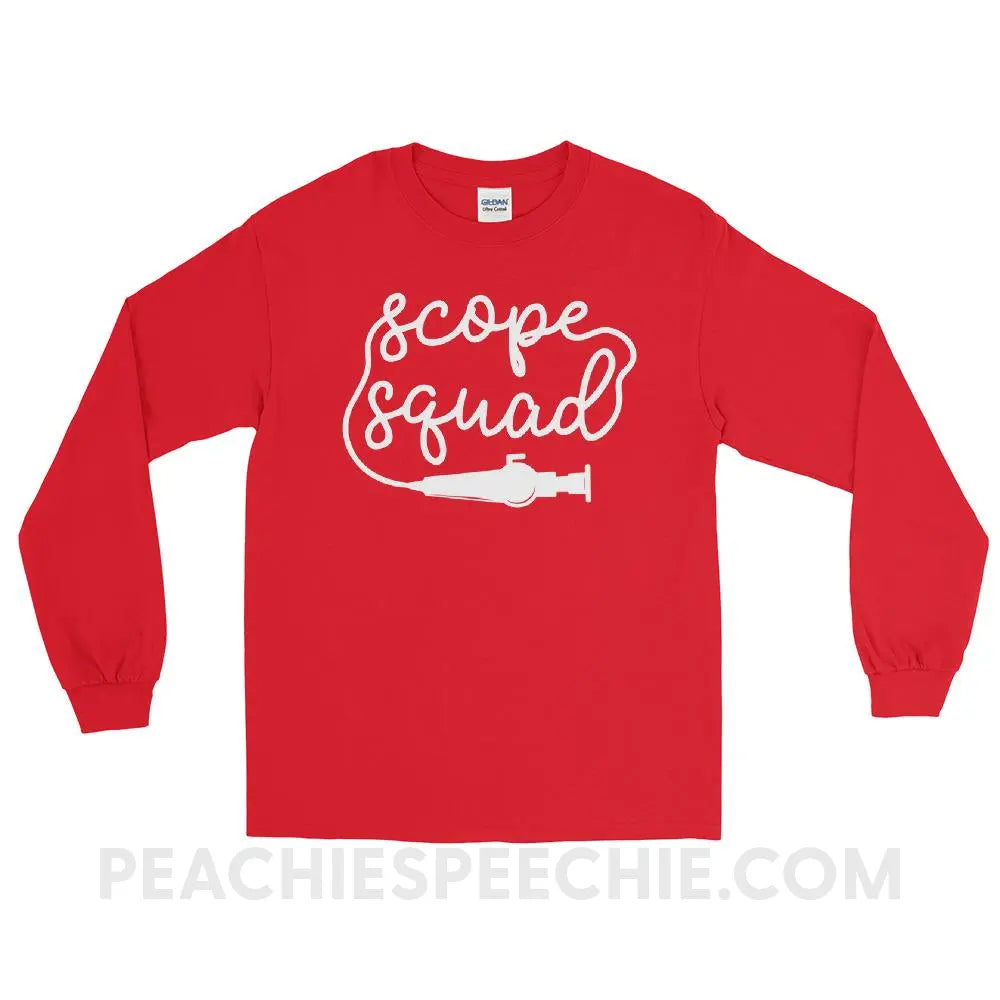 Scope Squad Long Sleeve Tee - Red / S - T-Shirts & Tops peachiespeechie.com