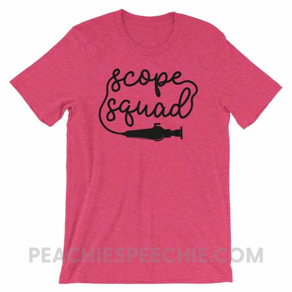 Scope Squad Premium Soft Tee - Heather Raspberry / S - T-Shirts & Tops peachiespeechie.com