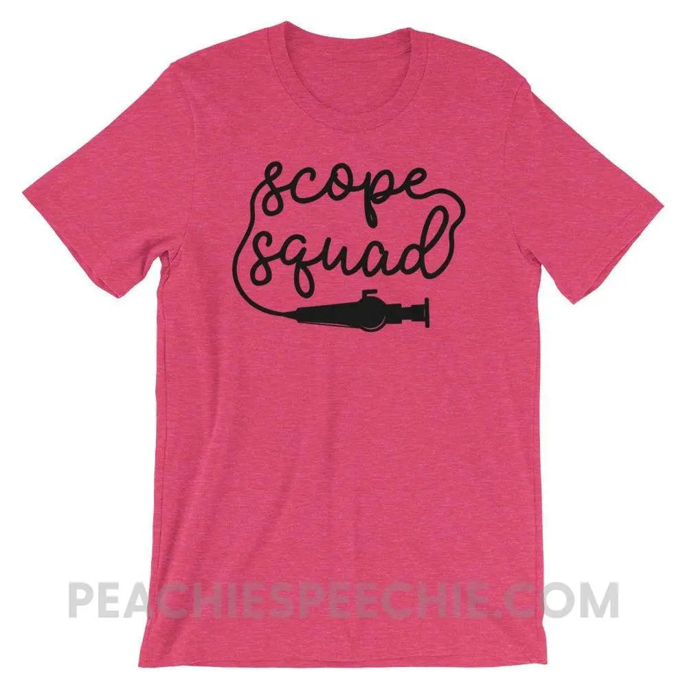 Scope Squad Premium Soft Tee - Heather Raspberry / S - T-Shirts & Tops peachiespeechie.com