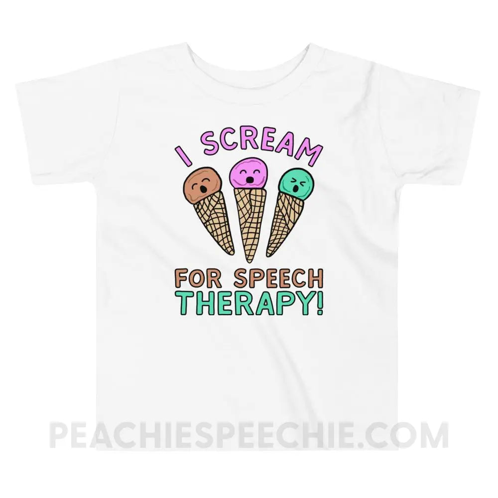 I Scream for Speech Toddler Shirt - White / 2T - Youth & Baby peachiespeechie.com