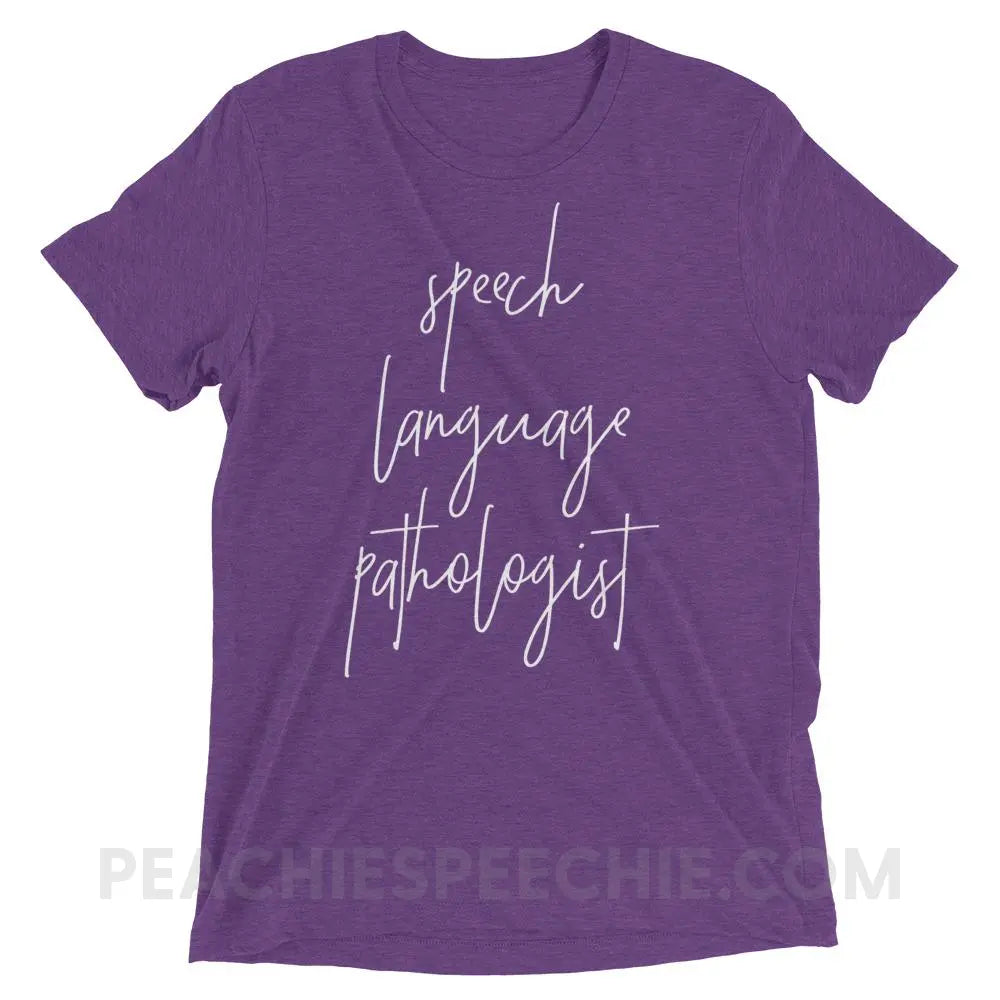 SLP Script Tri-Blend Tee - Purple Triblend / XS - T-Shirts & Tops peachiespeechie.com