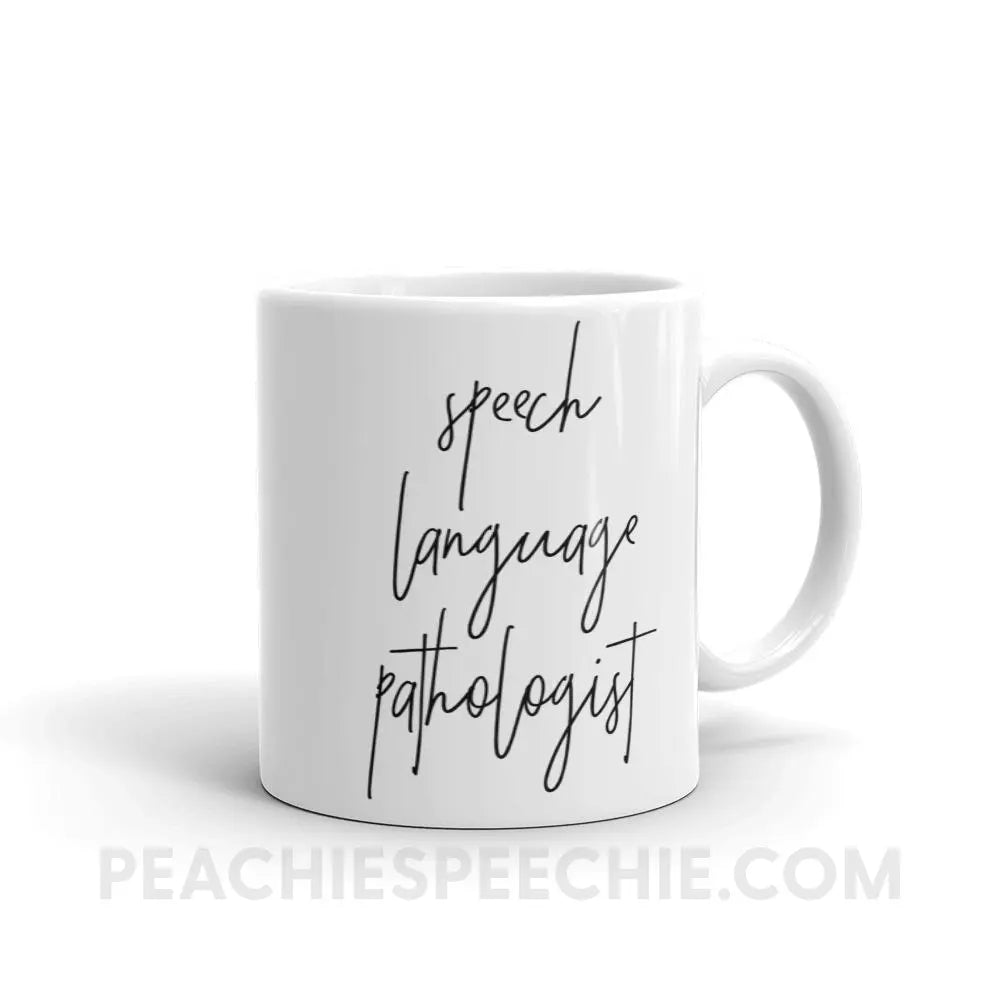 SLP Script Coffee Mug - 11oz - Mugs peachiespeechie.com
