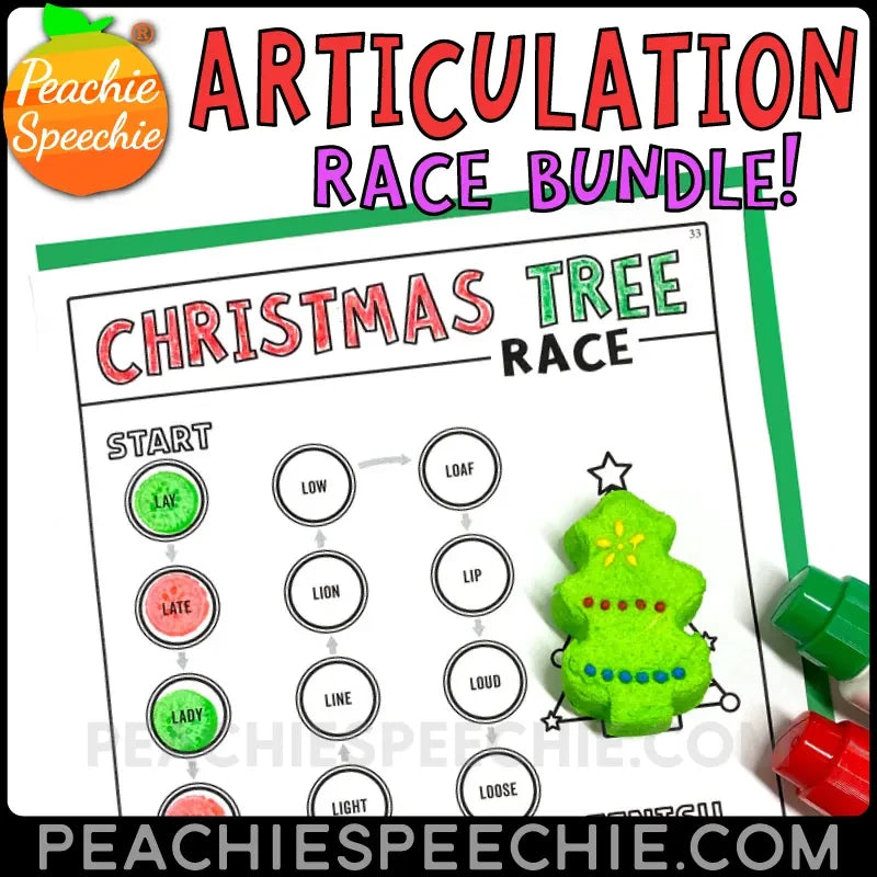 Seasonal Articulation Race Bundle for Speech Therapy - Materials peachiespeechie.com