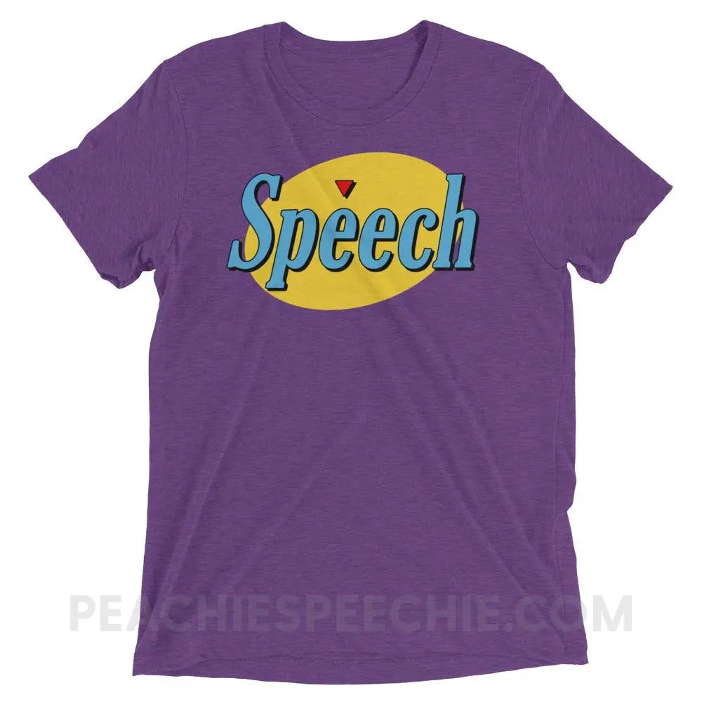 Seinfeld Speech Tri-Blend Tee - Purple Triblend / XS - T-Shirts & Tops peachiespeechie.com