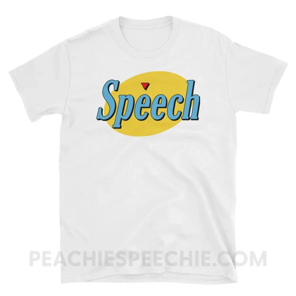 Seinfeld Speech Classic Tee - White / S - T-Shirts & Tops peachiespeechie.com