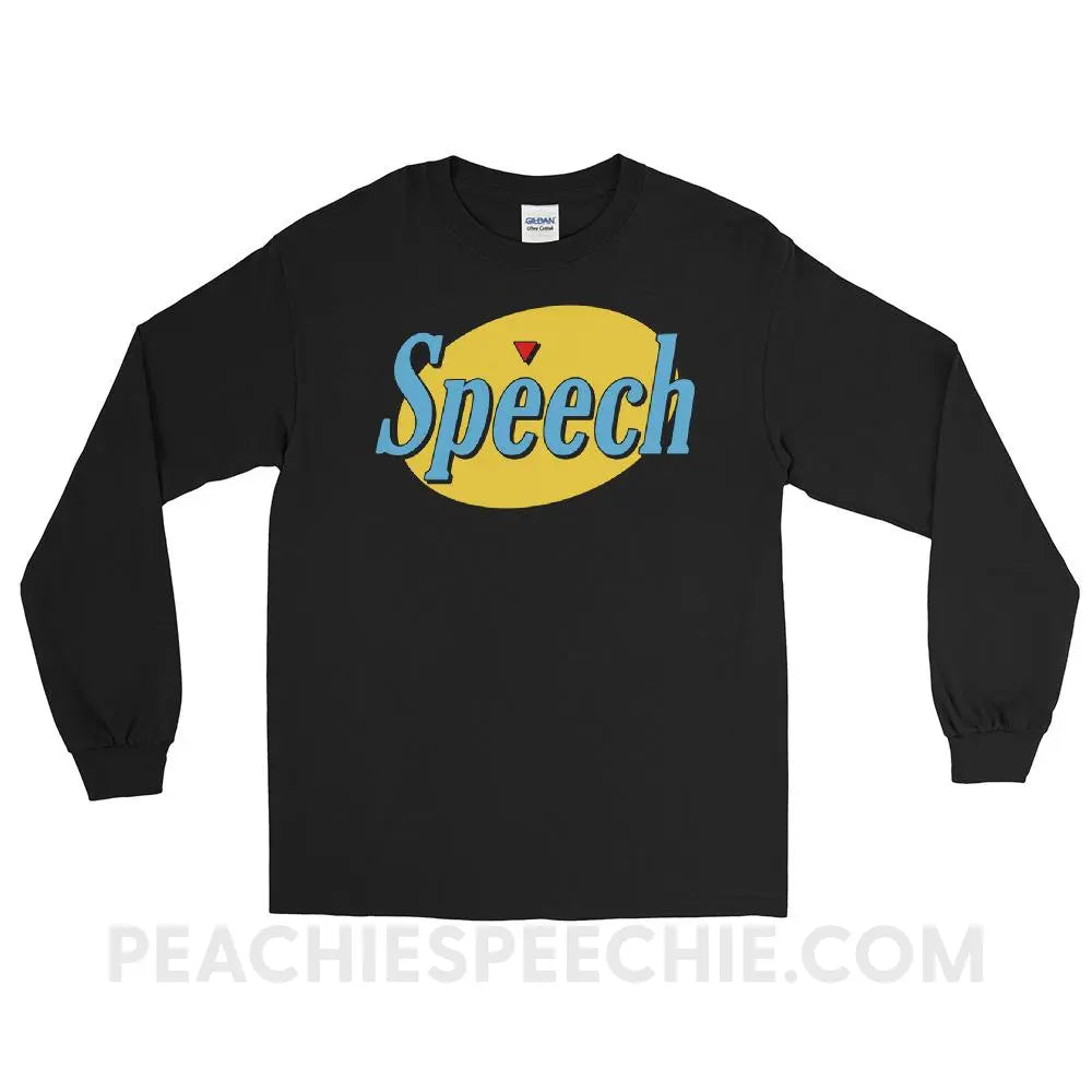 Seinfeld Speech Long Sleeve Tee - Black / S - T-Shirts & Tops peachiespeechie.com