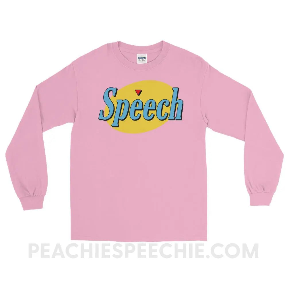 Seinfeld Speech Long Sleeve Tee - Light Pink / S - T-Shirts & Tops peachiespeechie.com