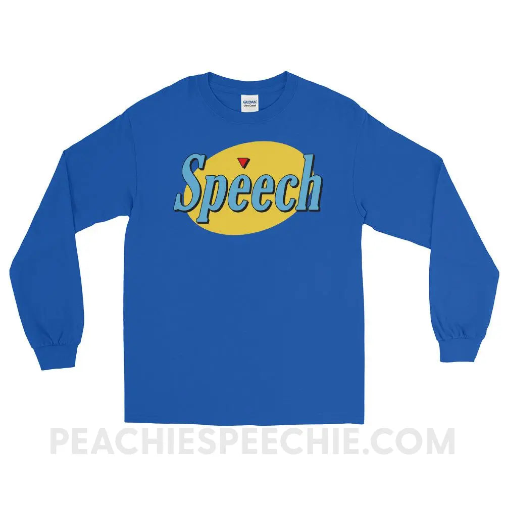 Seinfeld Speech Long Sleeve Tee - Royal / S - T-Shirts & Tops peachiespeechie.com