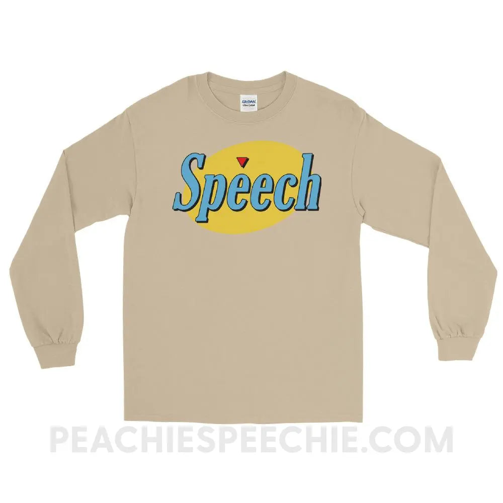 Seinfeld Speech Long Sleeve Tee - Sand / S - T-Shirts & Tops peachiespeechie.com
