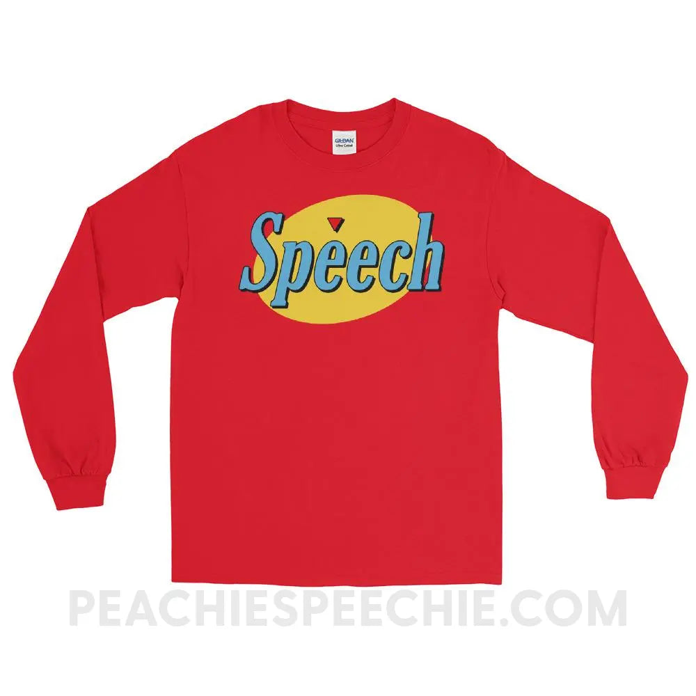 Seinfeld Speech Long Sleeve Tee - Red / S - T-Shirts & Tops peachiespeechie.com