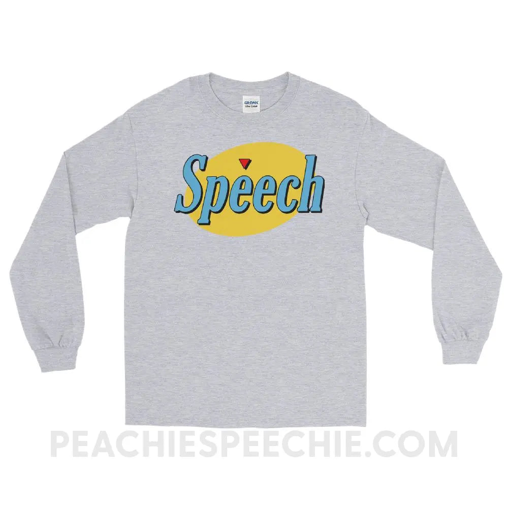 Seinfeld Speech Long Sleeve Tee - Sport Grey / S - T-Shirts & Tops peachiespeechie.com