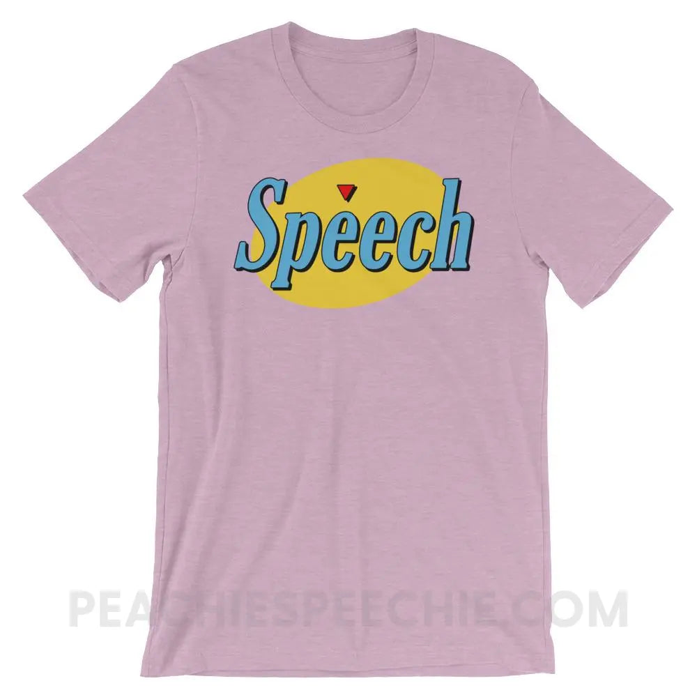 Seinfeld Speech Premium Soft Tee - Heather Prism Lilac / XS - T-Shirts & Tops peachiespeechie.com