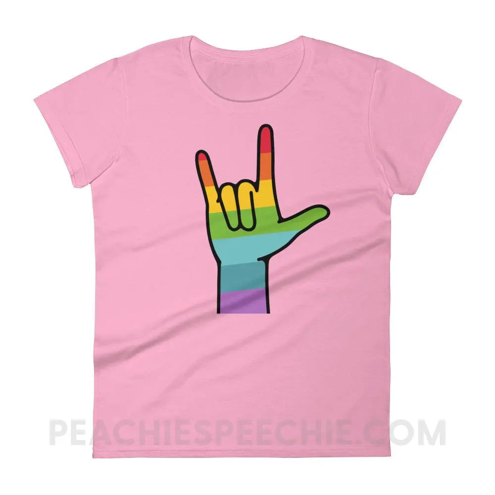 Sign Love Women’s Trendy Tee - Charity Pink / S T-Shirts & Tops peachiespeechie.com
