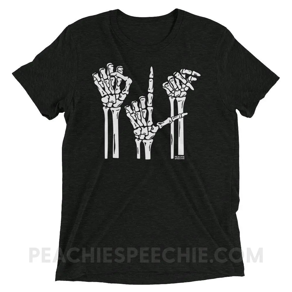 Skeleton SLP Tri-Blend Tee - Charcoal-Black Triblend / XS - T-Shirts & Tops peachiespeechie.com