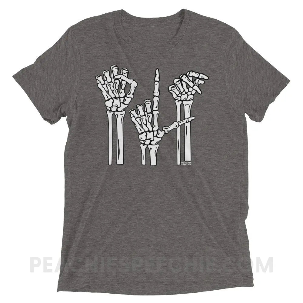 Skeleton SLP Tri-Blend Tee - Grey Triblend / XS - T-Shirts & Tops peachiespeechie.com