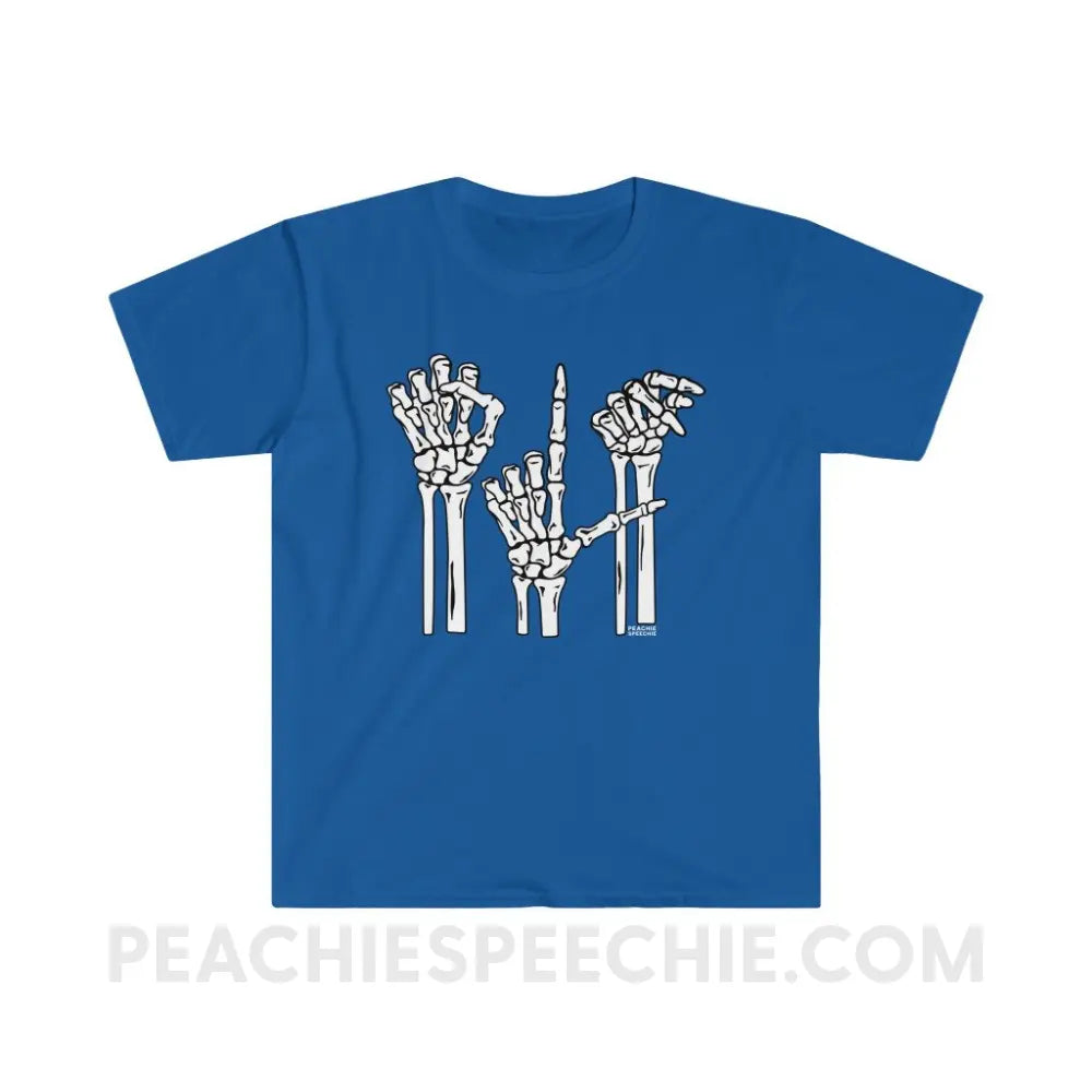 Skeleton SLP Classic Tee - Royal / S - T-Shirts & Tops peachiespeechie.com