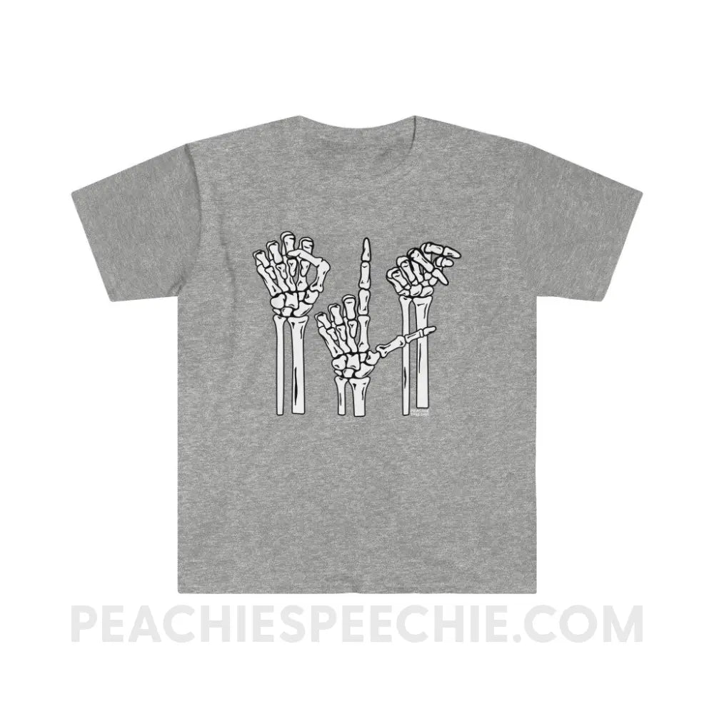 Skeleton SLP Classic Tee - Sport Grey / S - T-Shirts & Tops peachiespeechie.com