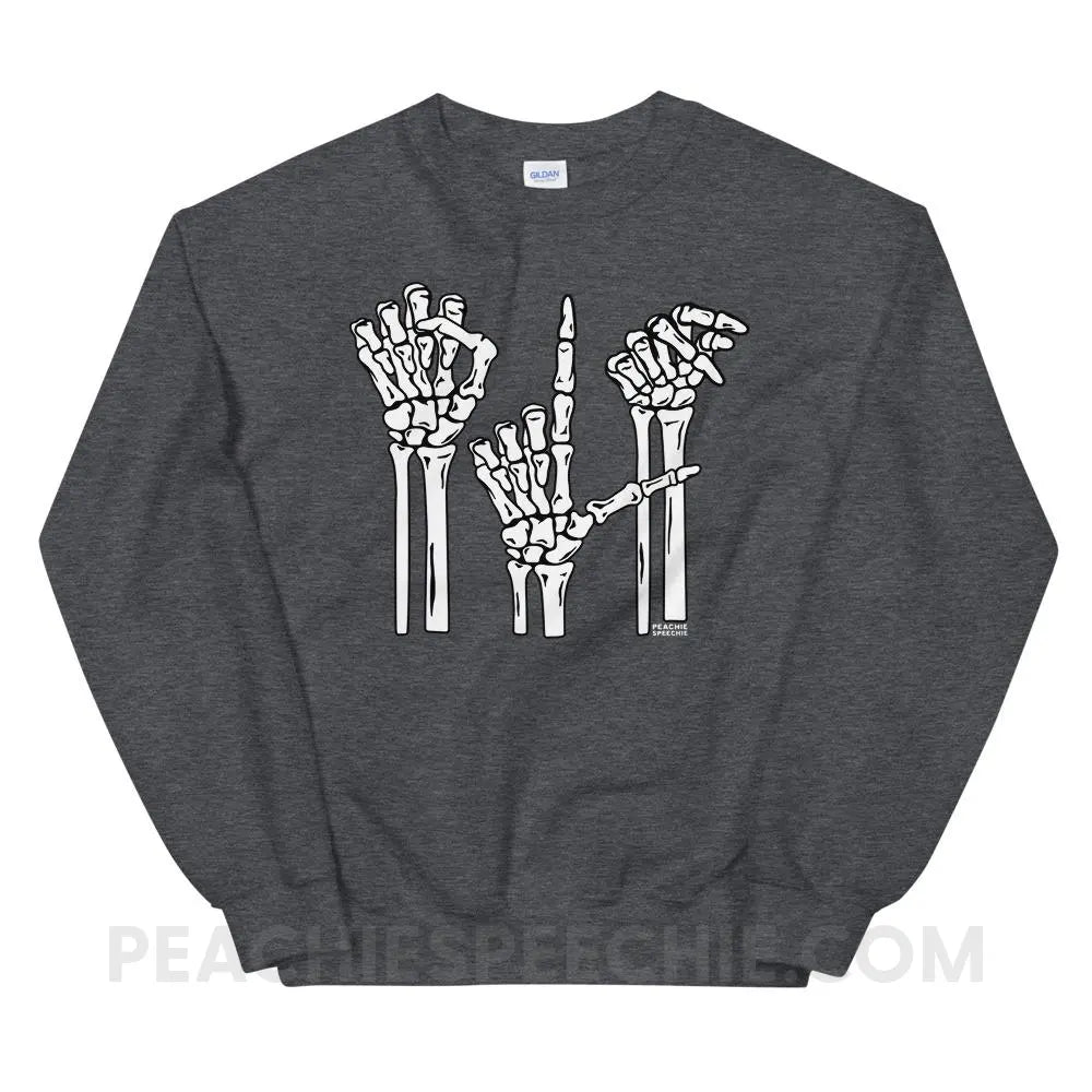 Skeleton SLP Classic Sweatshirt - Dark Heather / S - Hoodies & Sweatshirts peachiespeechie.com