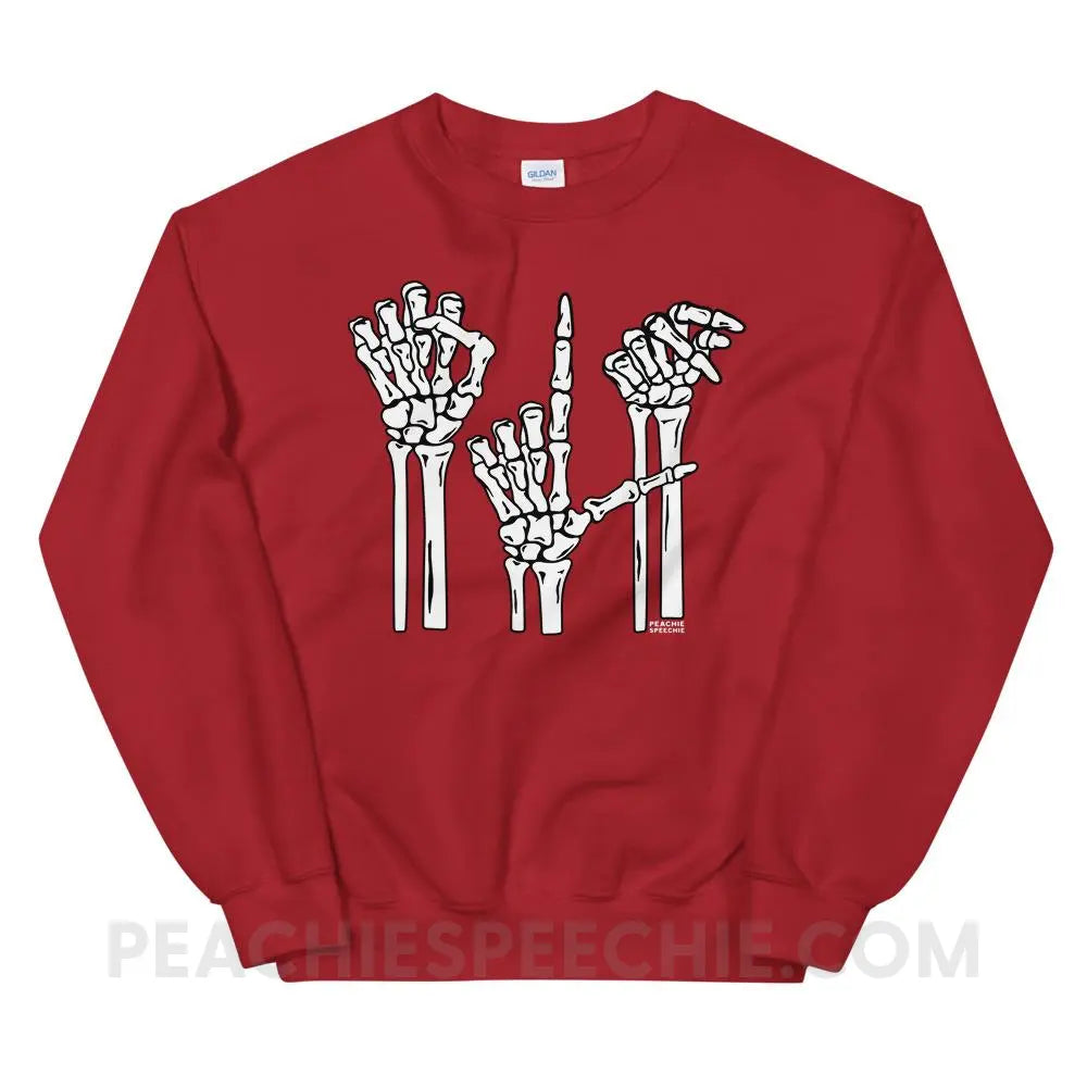 Skeleton SLP Classic Sweatshirt - Red / S - Hoodies & Sweatshirts peachiespeechie.com