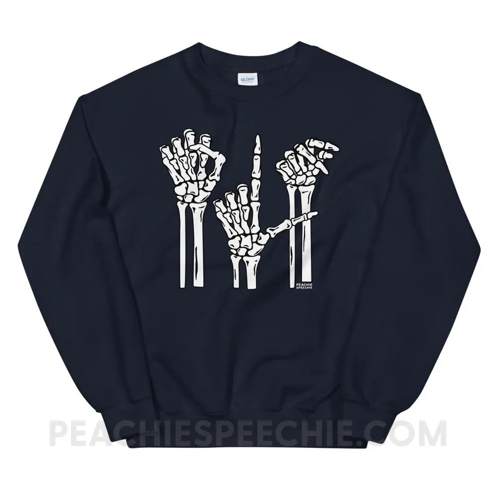 Skeleton SLP Classic Sweatshirt - Navy / S - Hoodies & Sweatshirts peachiespeechie.com