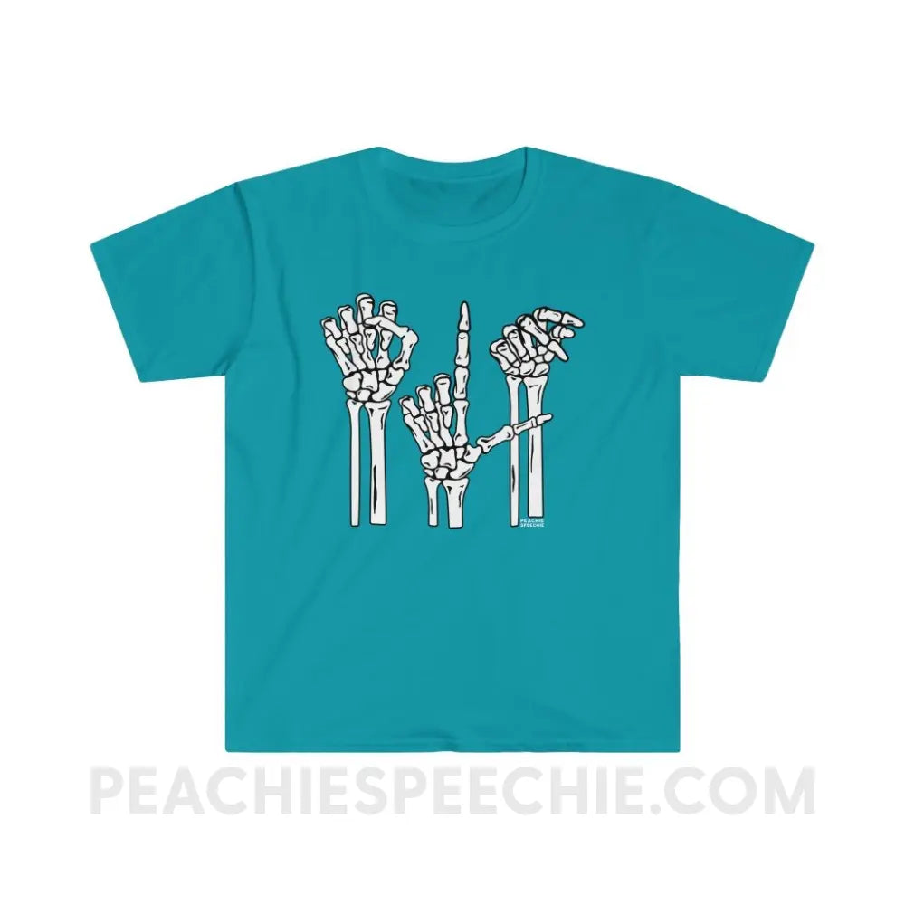 Skeleton SLP Classic Tee - Tropical Blue / S - T-Shirts & Tops peachiespeechie.com