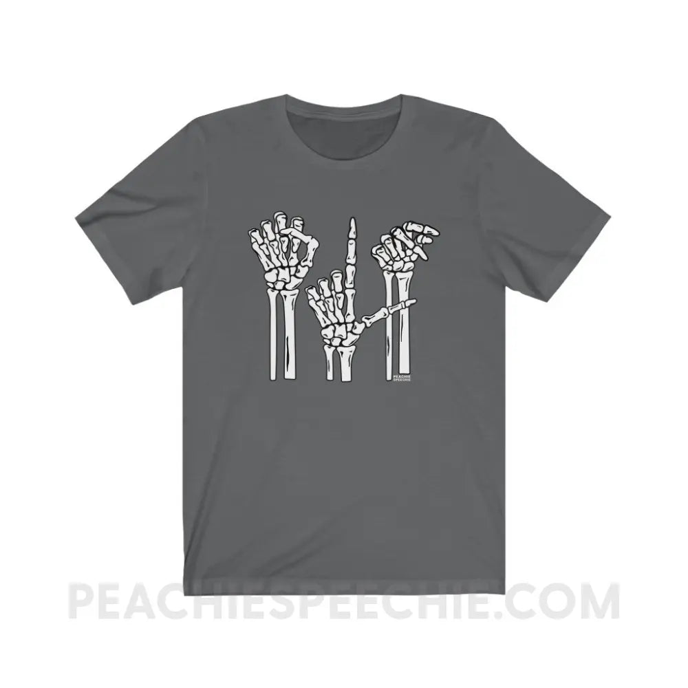 Skeleton SLP Premium Soft Tee - Asphalt / S - T-Shirts & Tops peachiespeechie.com