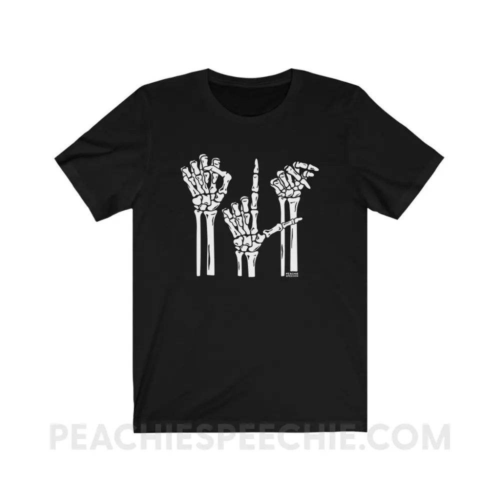 Skeleton SLP Premium Soft Tee - Black / S - T-Shirts & Tops peachiespeechie.com