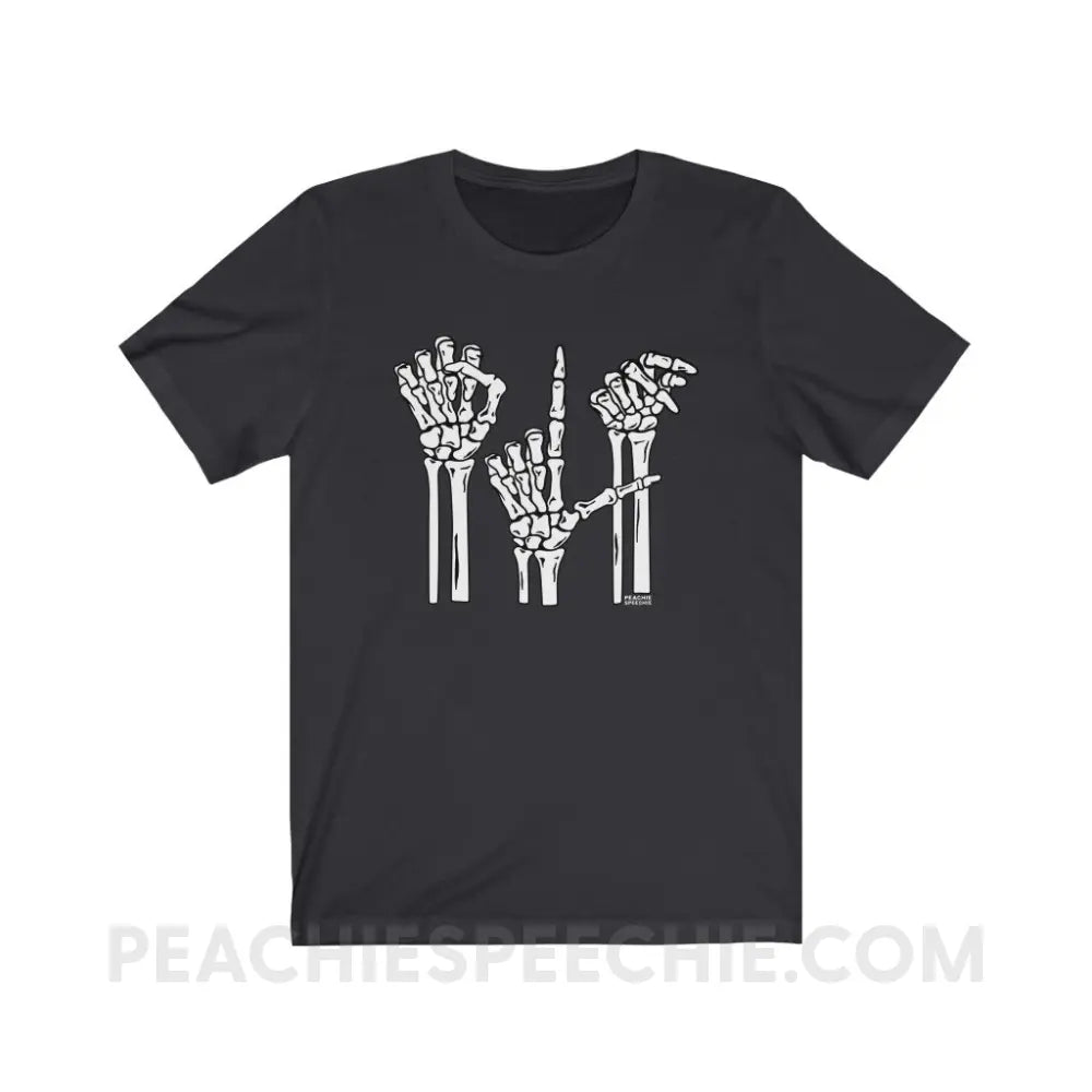 Skeleton SLP Premium Soft Tee - Dark Grey / S - T-Shirts & Tops peachiespeechie.com