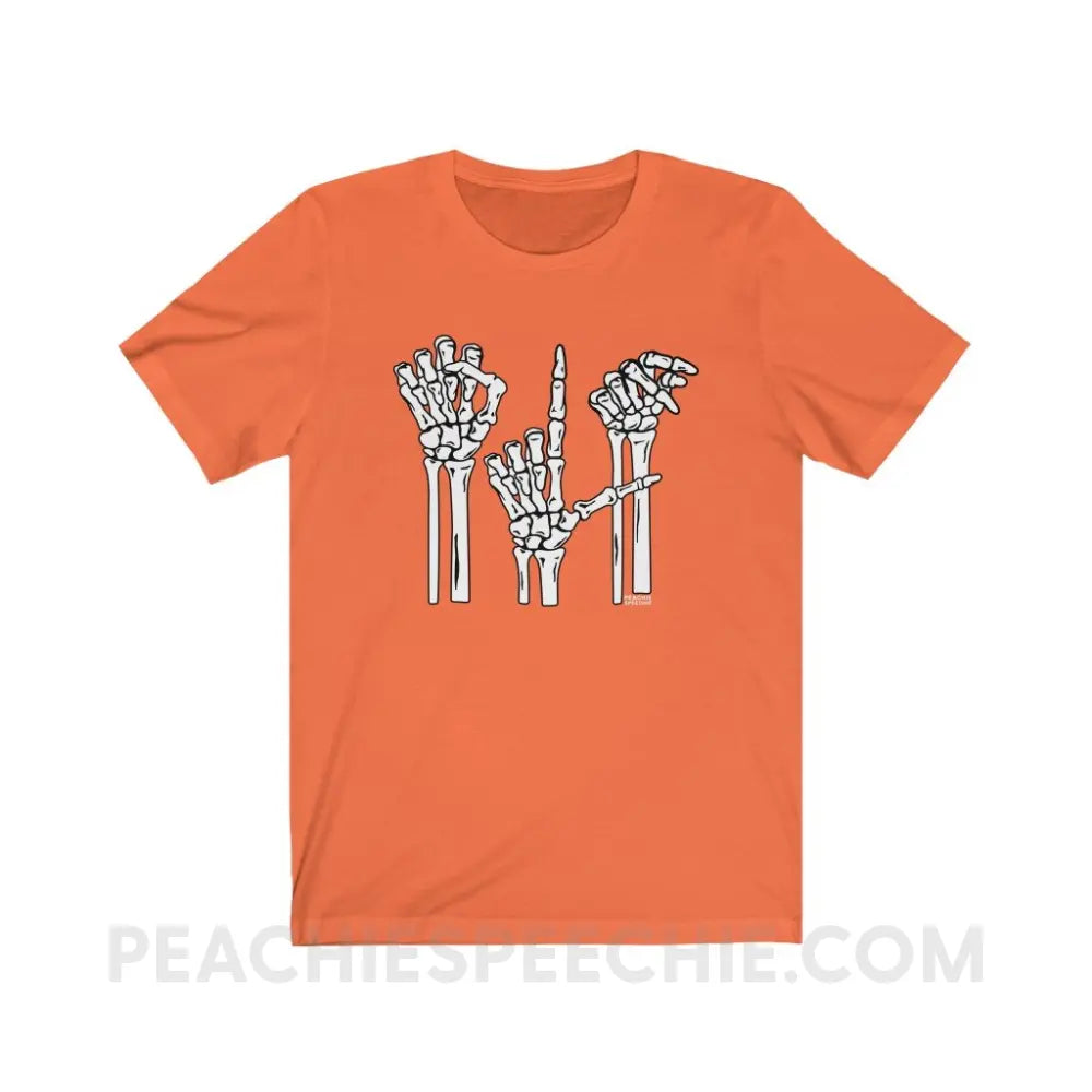 Skeleton SLP Premium Soft Tee - Orange / S - T-Shirts & Tops peachiespeechie.com