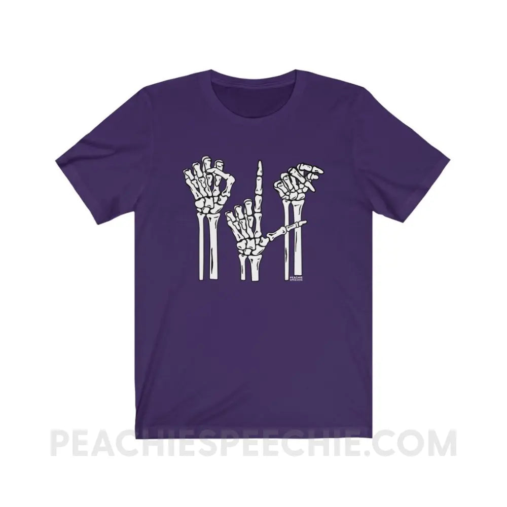 Skeleton SLP Premium Soft Tee - Team Purple / S - T-Shirts & Tops peachiespeechie.com