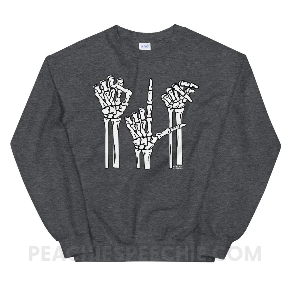 Skeleton SLP Classic Sweatshirt - Dark Heather / S - Hoodies & Sweatshirts peachiespeechie.com