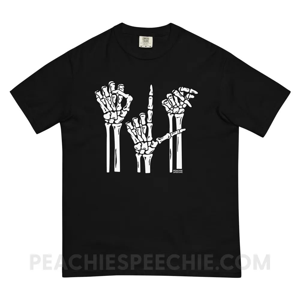 Skeleton SLP Comfort Colors Tee - Black / S - peachiespeechie.com