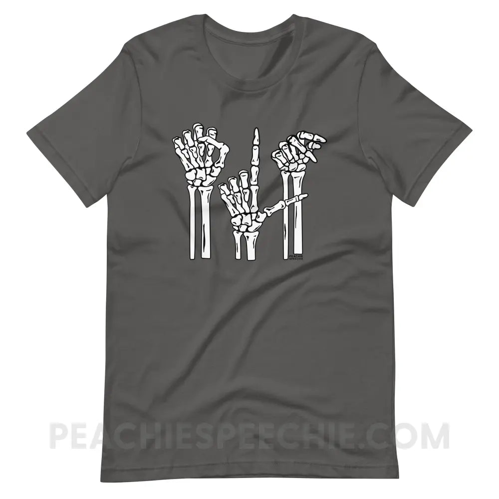 Skeleton SLP Premium Soft Tee - Asphalt / S - T-Shirts & Tops peachiespeechie.com