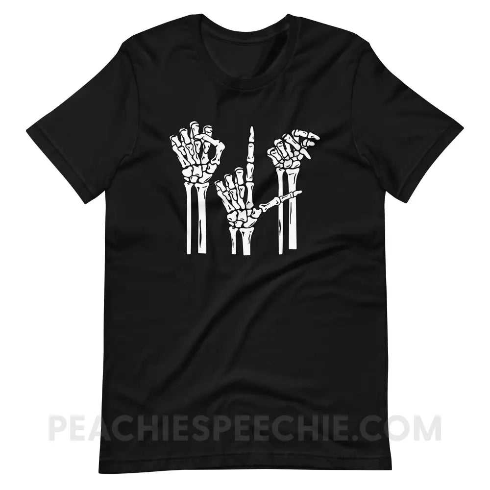 Skeleton SLP Premium Soft Tee - Black / S - T-Shirts & Tops peachiespeechie.com