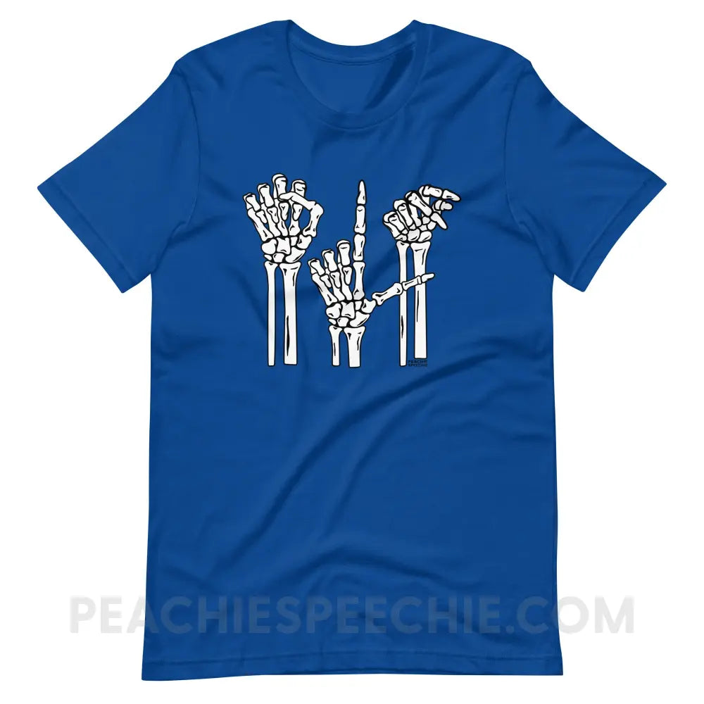 Skeleton SLP Premium Soft Tee - True Royal / S - T-Shirts & Tops peachiespeechie.com