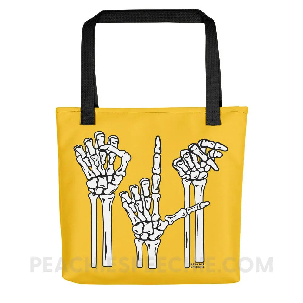 Skeleton SLP Tote Bag - Black - Bags peachiespeechie.com